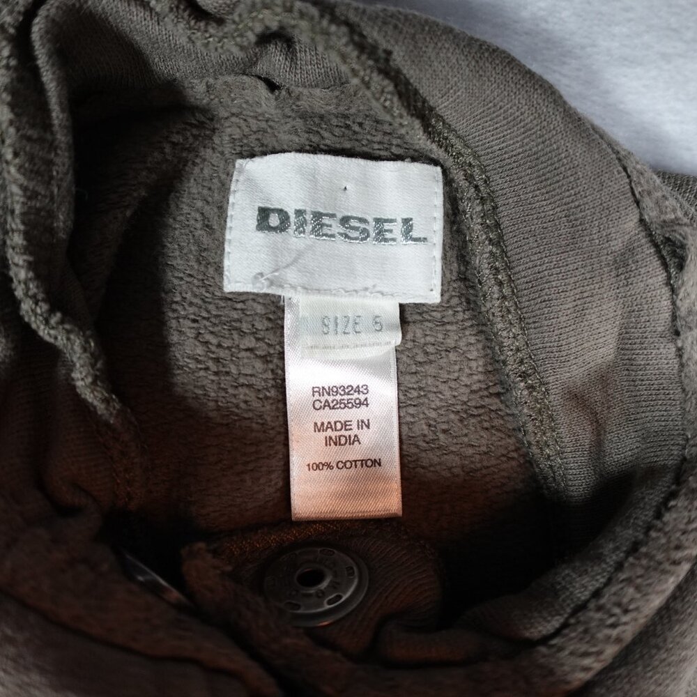 Diesel Embroidered Sweatshirt Toddler Size 5T Full Zip Washed Green - Picture 3 of 10